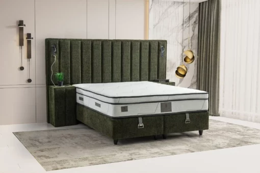 Lit-coffre Boxspring PELLA GREEN