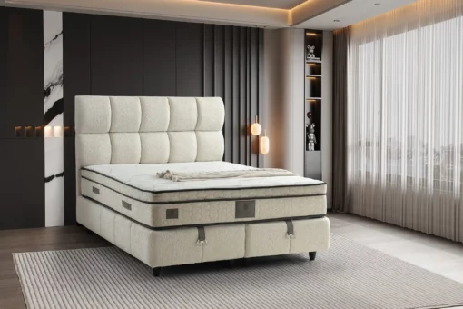 Lit-coffre Boxspring PUFFY CREAM